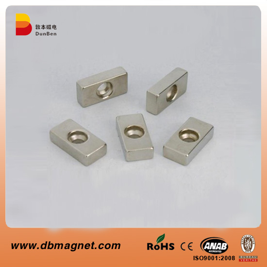 Power Strong Neodymium Block Magnetic Material with a Hole N45